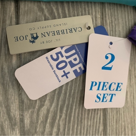 Caribbean Joe Girl’s Swimsuit With Short Sleeve Rash Guard Set 2-T - Picture 9 of 9